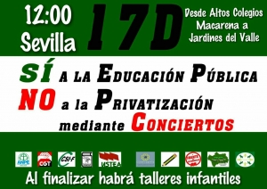 Apoyamos la Manifestación por la Educación Pública en Sevilla