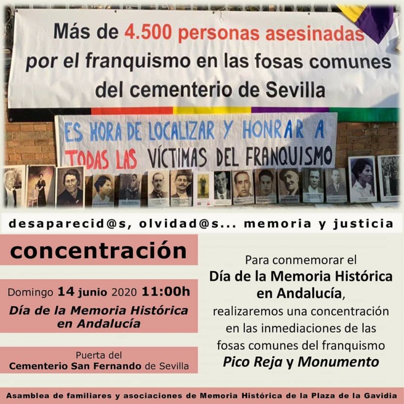 14 de junio: Acto Memorialista en la Fosa Pico Reja de Sevilla
