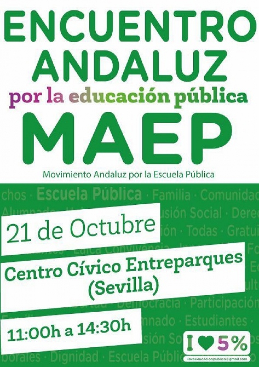 Sábado 21 de octubre: Encuentro del Movimiento Andaluz por la Educación Pública