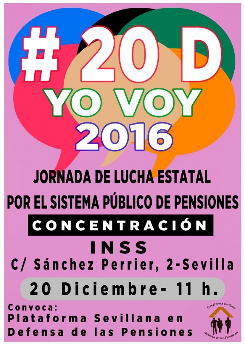 #20DYoVoy: Nos movilizamos en defensa de un sistema público de pensiones digno