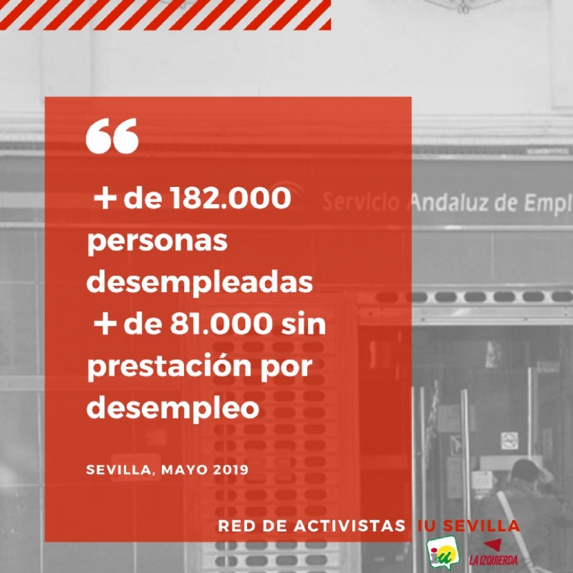 Mayo 2019: La Red de Activistas de IU Sevilla valora las cifras de desempleo en la provincia